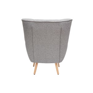 Fauteuil en tissu gris clair et bois clair avery