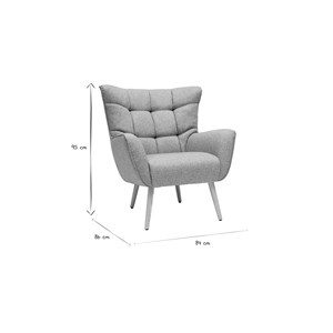 Fauteuil en tissu gris clair et bois clair avery
