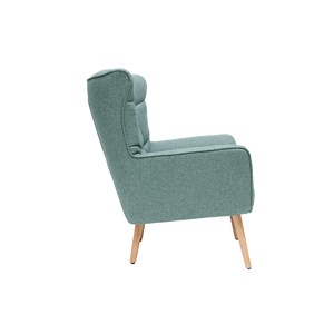 Fauteuil en tissu vert de gris et bois clair avery