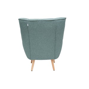 Fauteuil en tissu vert de gris et bois clair avery