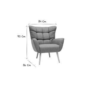 Fauteuil en tissu vert de gris et bois clair avery