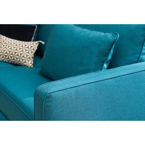 Canapé convertible 3 places en tissu bleu canard avec matelas papel