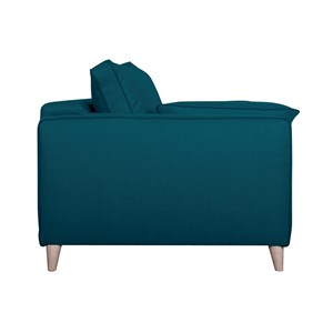 Canapé convertible 3 places en tissu bleu canard avec matelas papel