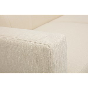 Canapé 2 places en tissu beige et bois clair moon