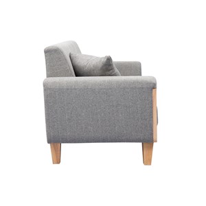 Canapé 3 places en tissu gris et bois clair fjord