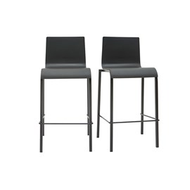 Tabourets de bar empilables noirs h65 cm (lot de 2) kupa