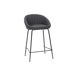 Tabourets de bar tissu gris foncé 65 cm (lot de 2) sheru