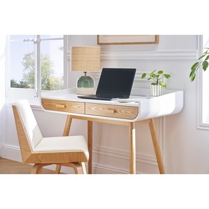 Chaise blanc et bois clair melkior