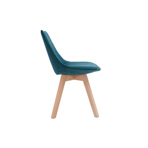 Chaises scandinaves en tissu velours bleu pétrole (lot de 2) matilde