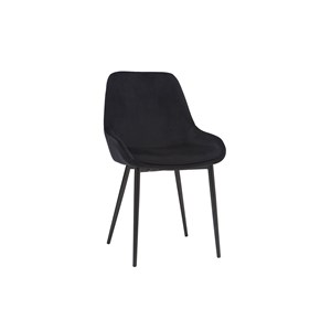 Chaises noires en tissu velours et métal (lot de 2) holo