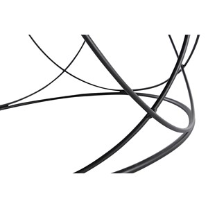 Table basse ronde bois noir et métal noir d80 cm lace