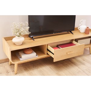 Meuble tv en bois clair l180 cm hallen