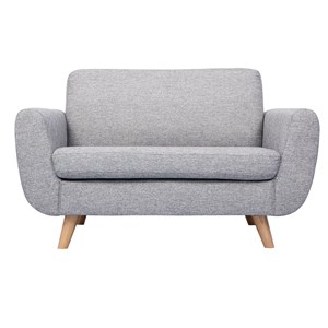 Canapé 2 places en tissu gris et bois clair pure