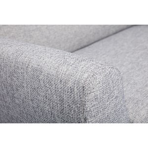 Canapé 2 places en tissu gris et bois clair pure