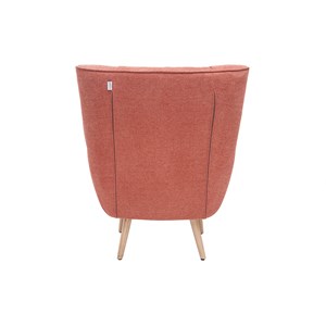 Fauteuil en tissu effet velours texturé terracotta et bois clair avery