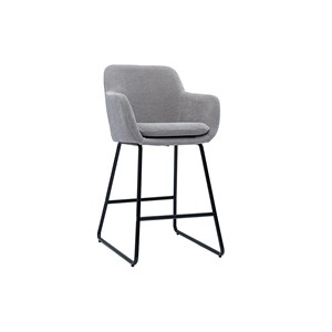 Tabourets de bar en tissu effet velours gris h65 cm (lot de 2) amika