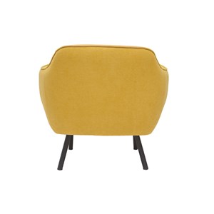 Fauteuil en tissu effet velours jaune moutarde et métal noir laurens