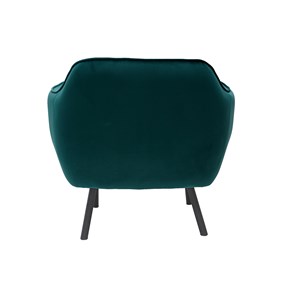 Fauteuil en tissu velours bleu pétrole et métal noir laurens
