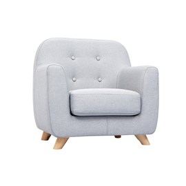 Fauteuil enfant en tissu gris clair et bois clair norkid