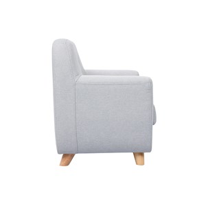 Fauteuil enfant en tissu gris clair et bois clair norkid