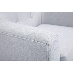 Fauteuil enfant en tissu gris clair et bois clair norkid