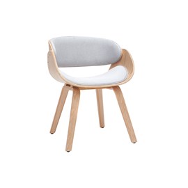 Chaise en tissu gris et bois clair bent