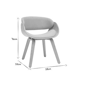 Chaise en tissu gris et bois clair bent