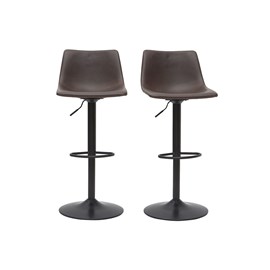 Tabourets de bar  réglables pivotants marron (lot de 2) new rock