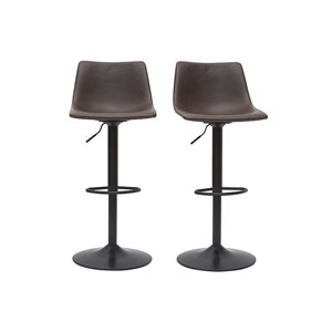Tabourets de bar  réglables pivotants marron (lot de 2) new rock