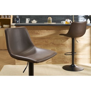 Tabourets de bar  réglables pivotants marron (lot de 2) new rock