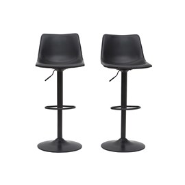 Tabourets de bar  réglables pivotants noirs (lot de 2) new rock