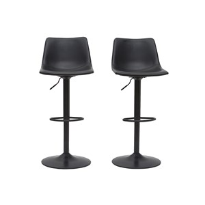 Tabourets de bar  réglables pivotants noirs (lot de 2) new rock