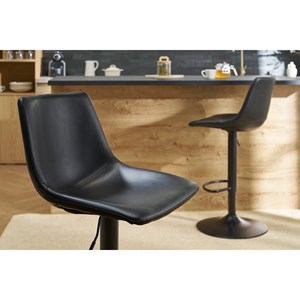 Tabourets de bar  réglables pivotants noirs (lot de 2) new rock