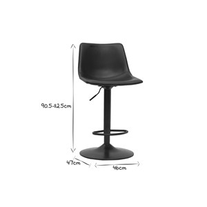 Tabourets de bar  réglables pivotants noirs (lot de 2) new rock