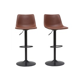 Tabourets de bar  réglables pivotants marron clair (lot de 2) new rock
