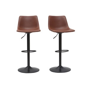 Tabourets de bar  réglables pivotants marron clair (lot de 2) new rock
