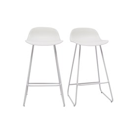 Tabourets de bar blancs h65 cm (lot de 2) ella