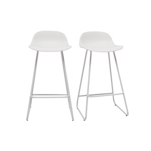 Tabourets de bar blancs h65 cm (lot de 2) ella