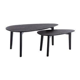 Tables basses gigognes bois noir (lot de 2) artik