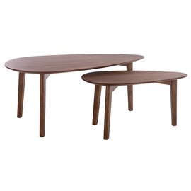 Tables basses gigognes bois foncé noyer (lot de 2) artik