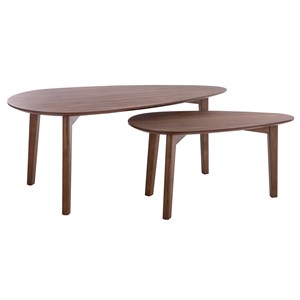 Tables basses gigognes bois foncé noyer (lot de 2) artik