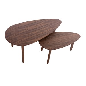 Tables basses gigognes bois foncé noyer (lot de 2) artik