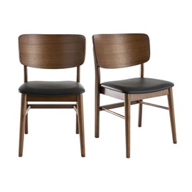 Chaises en bois foncé et noir (lot de 2) sheldon