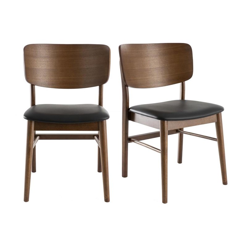 Miliboo - Chaises en bois foncé et noir (lot de 2) sheldon