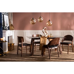 Chaises en bois foncé et noir (lot de 2) sheldon