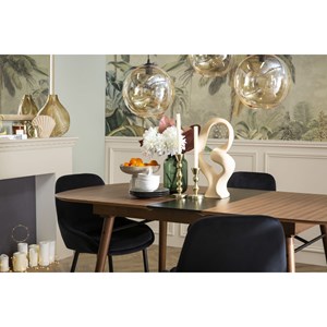 Table extensible  rectangulaire en bois foncé noyer l150-180 cm sheldon