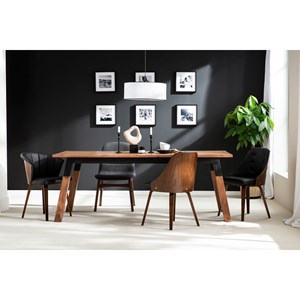 Chaise noir et bois foncé noyer fluffy