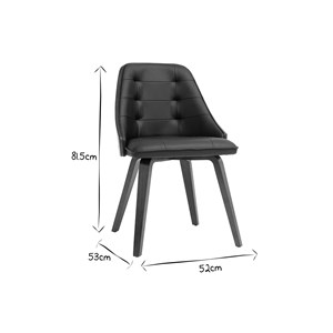 Chaise noir et bois foncé noyer fluffy