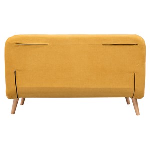 Chauffeuse 2 places convertible en tissu effet velours moutarde amiko