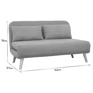 Chauffeuse 2 places convertible en tissu effet velours moutarde amiko